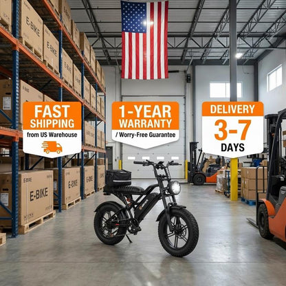 ESKUTE V100 E-Bike for Adults, 16\" All-Terrain Fat Tire Electric Bicycle