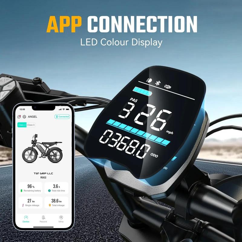 TST Electric Bike for Adults 1500W Peak 20\" Fat Tire All-Terrain E-Bike