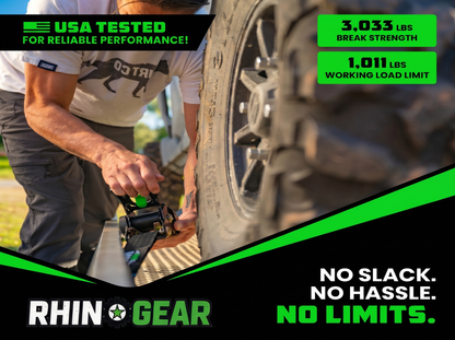 RhinoGear 1" x 10' Retractable Ratchet Straps