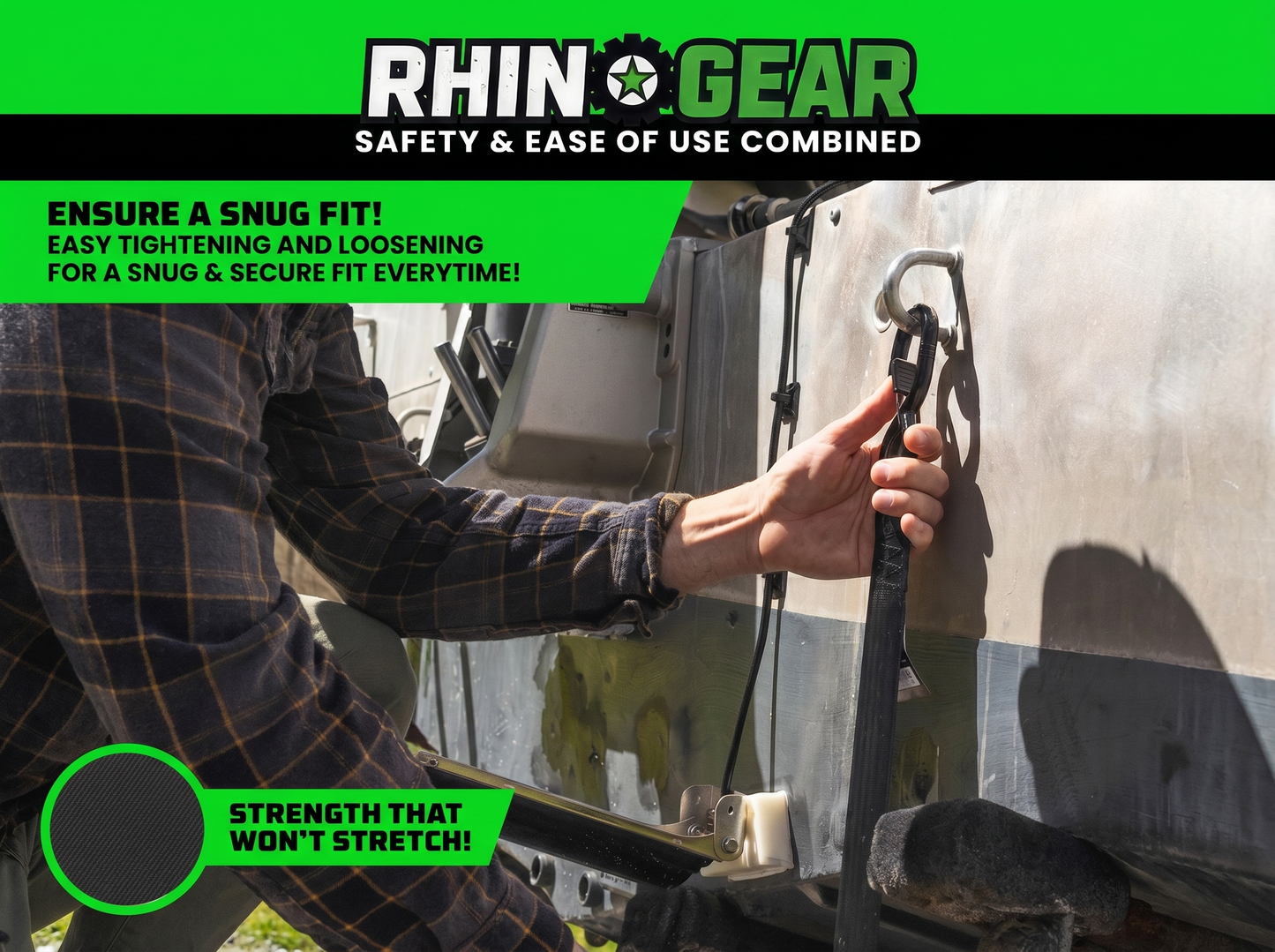 RhinoGear™ Retractable Boat Trailer Tie Down