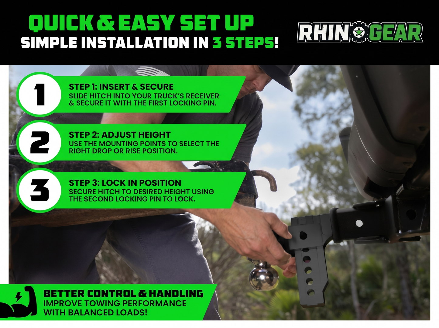RhinoGear™ - Adjustable Trailer Hitch