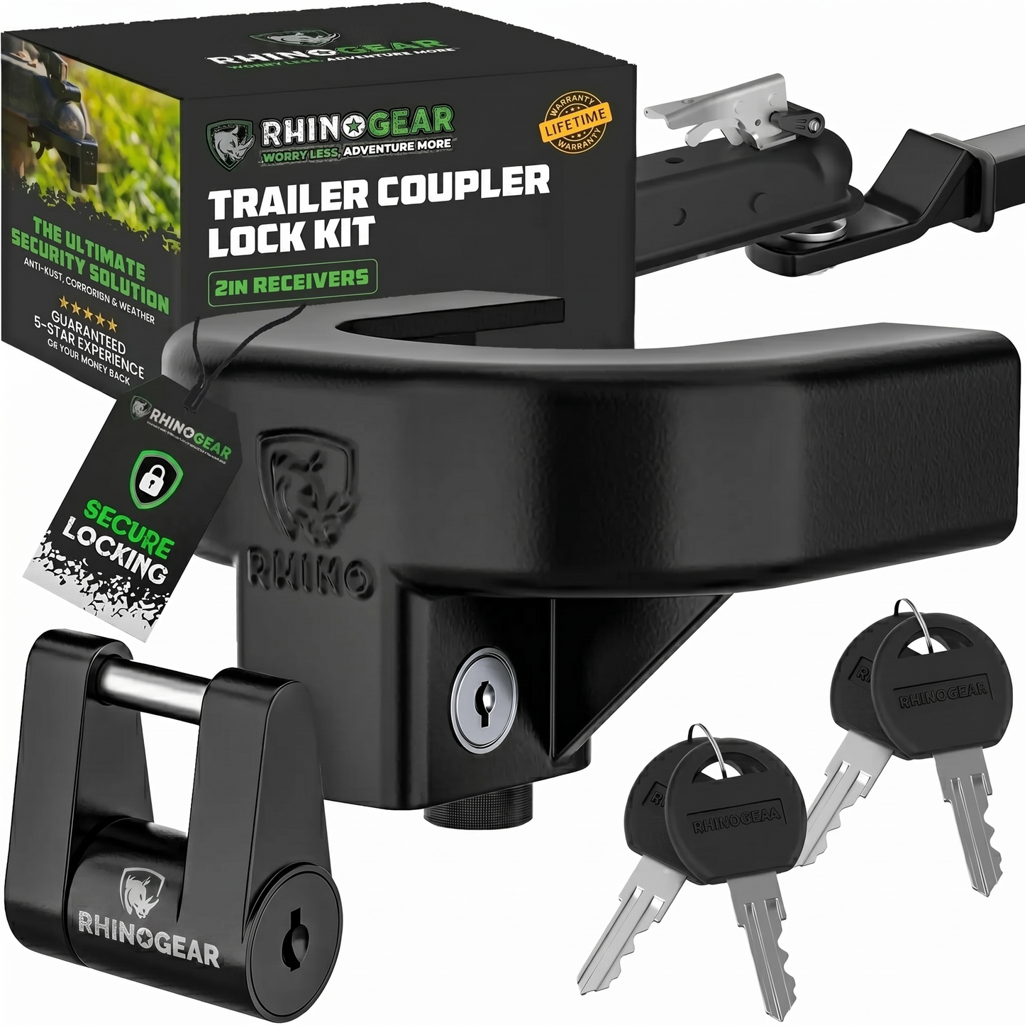 RhinoGear Trailer Hitch Coupler Lock